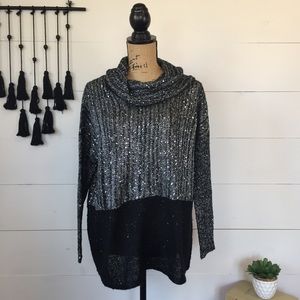 ANTONIO MELANI Sequin cowl neck sweater size small